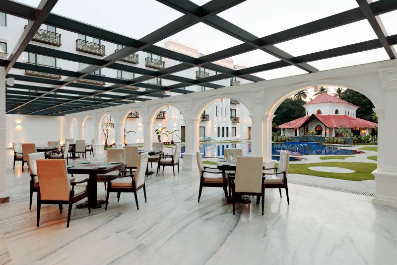 Poolside event venue at Ramada Goa