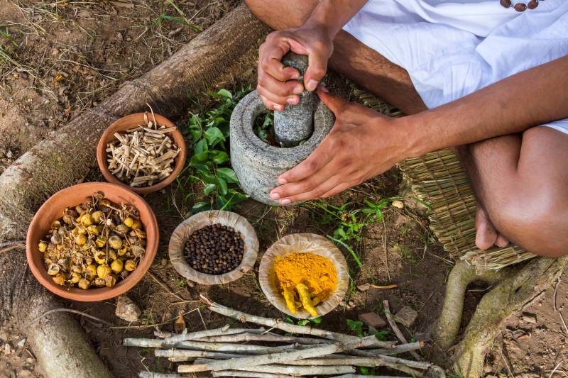 Ayurvedic treatment session
